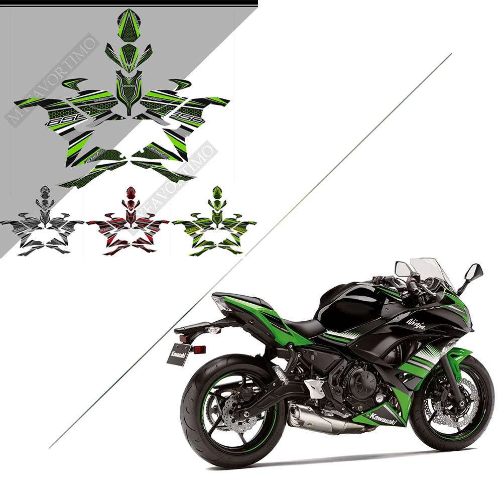 

Для Kawasaki Ninja 650 Ninja 650 2018 2019 2020 2021, защитная накладка на бак, наклейки, комплект наклеек, защита обтекателя колена, pegatinas moto