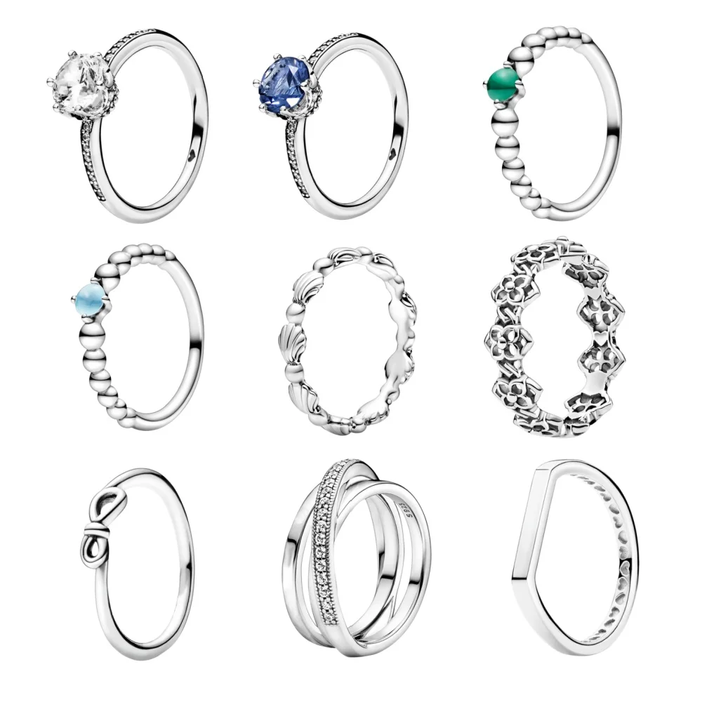

Hot New style S925 Sterling silver Heart Moon Sun Zircon Bowknot Ring Suitable For Parties fashion Women's Gifts and Surprises