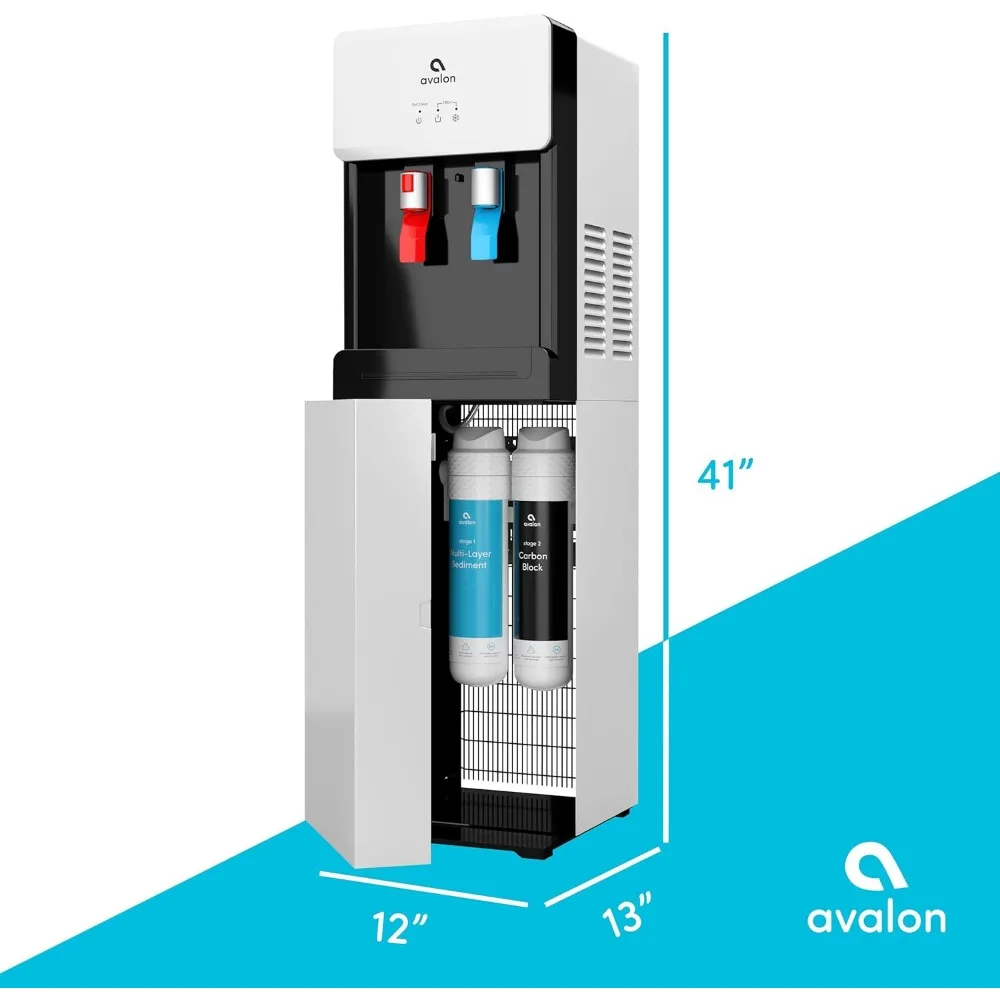 A7flesloze Zelfreinigende, Aanraakloze Flessenloze Koeler Dispenser-Warm En Koud Water Kinderveiligheidsslot, Ul, Wit