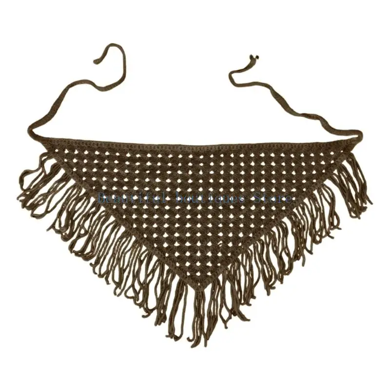

U4LF Fashion Triangled Shawl With Lace Knit Pattern For Daily Wear Or Outdoor Activity