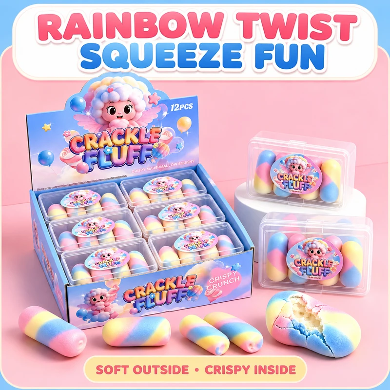 Rainbow Candy Macaron Chocolate Crispy Squishy Crunch Sound Stress Relief Boredom Asmr Sensoryholiday Birthday Gift  Accessories