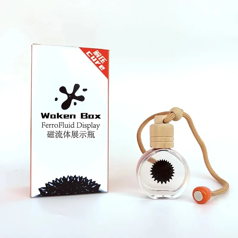 Magnetic Ferrofluid Pendant Necklace Accessory, Black Tech Liquid Visual Gadget, Desktop Casual Decor Ornament Daily Pocket Wear