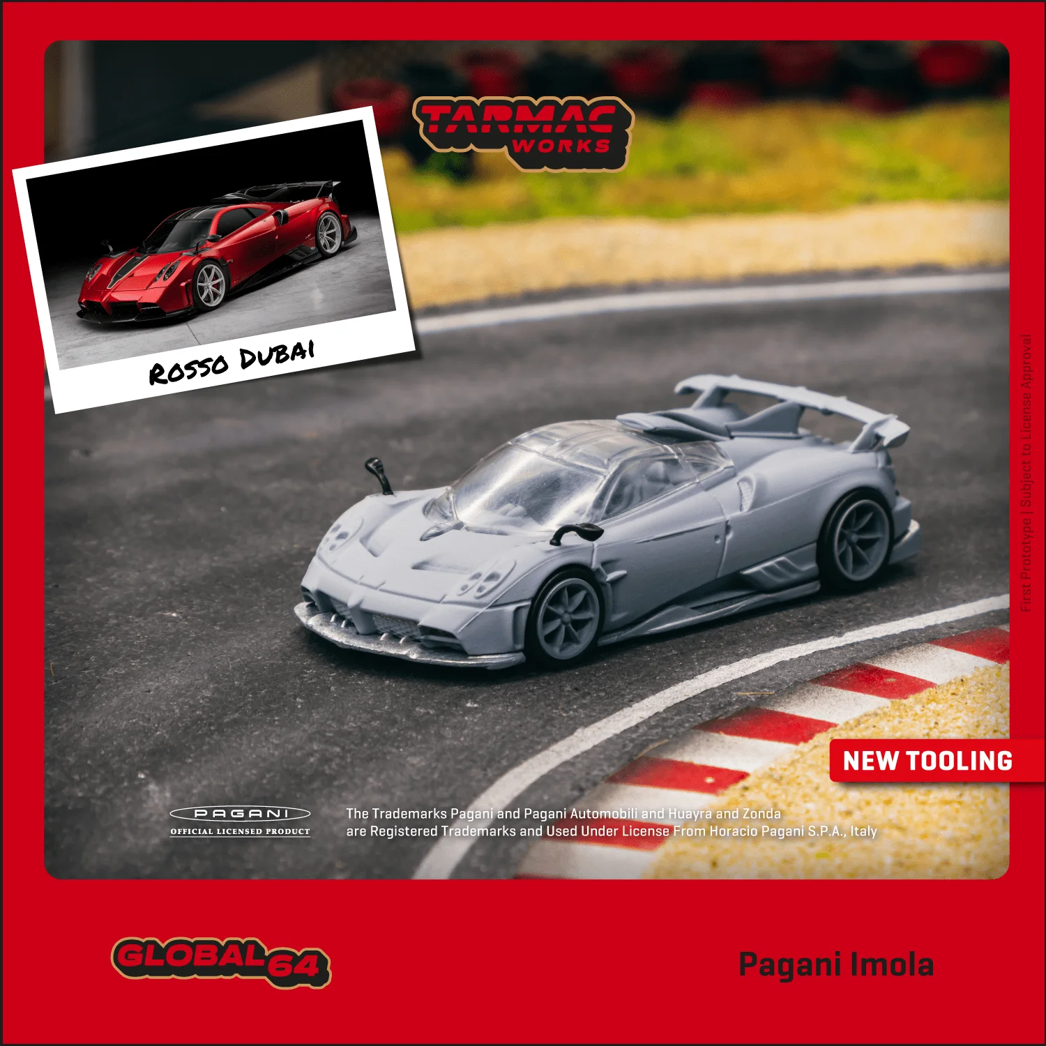 TW 1:64 Pagani Imola Rosso Dubai Alloy car model collection gift