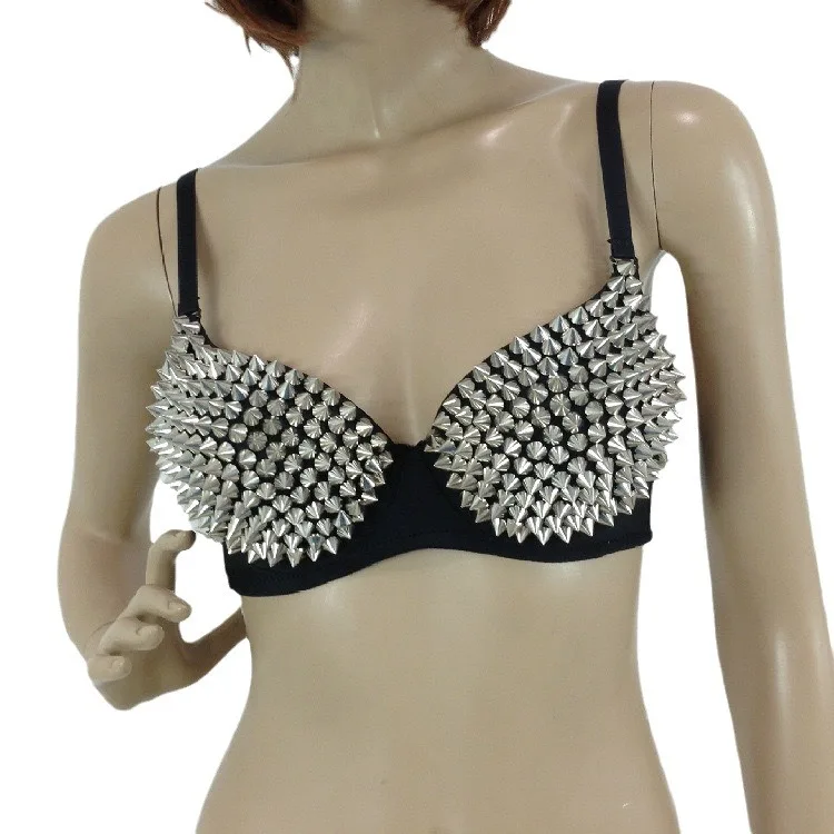 Spot Delivery LADYGAGA Studded Bra Beaded Bra Nightclub Bra Pineapple Style Underwear