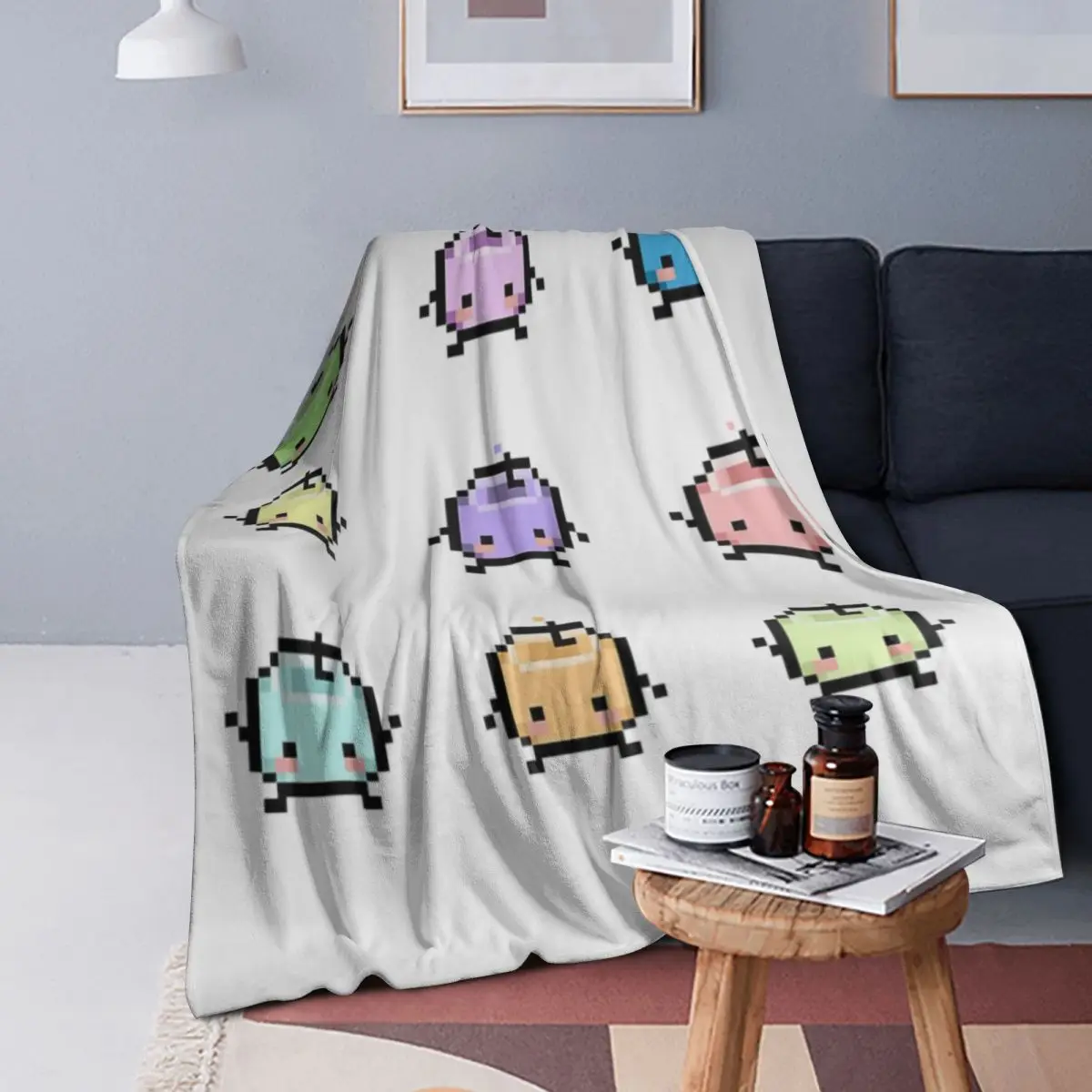 

Stardew Valley Pastel Junimos Blankets Soft Warm Flannel Throw Blanket Cover for Bed Living room Picnic Travel Home Couch