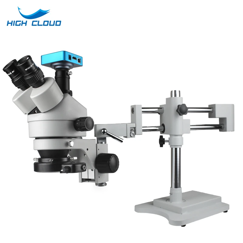 3.5X-180X Double Arms Simul Focal Trinocular Stereo Microscope 38MP HDMI USB Microscopio Camera for Soldering PCB Phone Repair