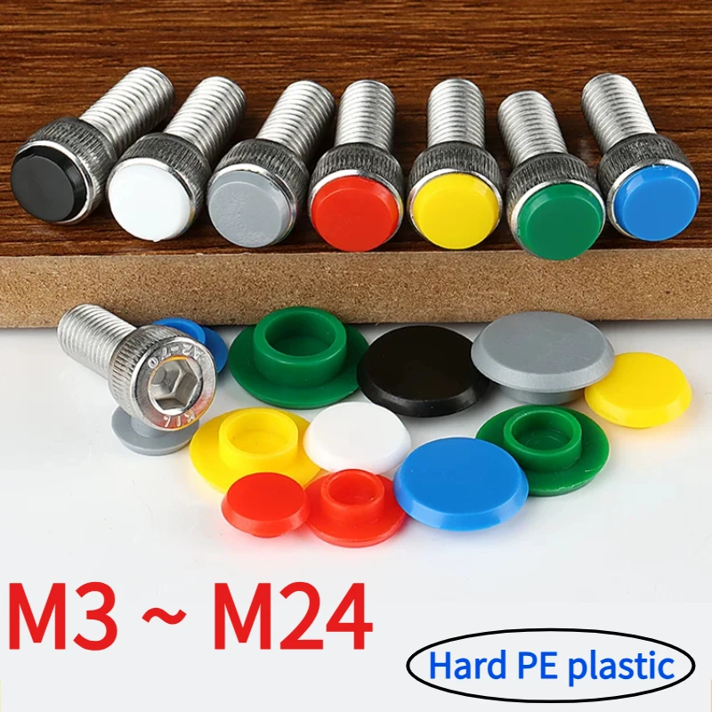 Protective Caps for Screw M3 M4 M5 M6 M8 M10 M12 M14 M16 M18~M24 Hex Socket Screw Cover Cap Protector Dust Plug Waterproof Cover