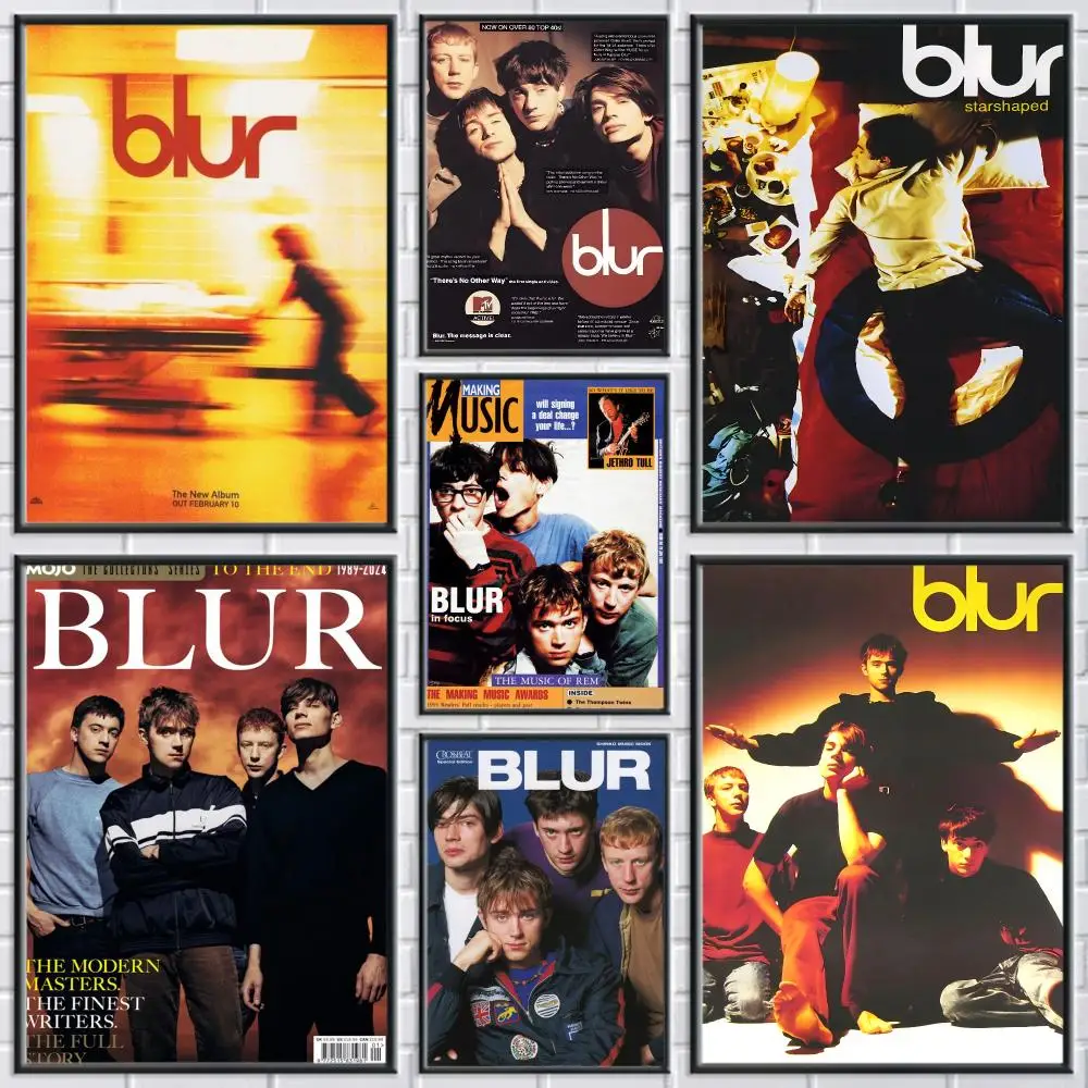 B-Blur Band Rock Roll Band Poster Perfect Sticker Self Adhesive Wall Art Decor for Home Office Dining Spaces