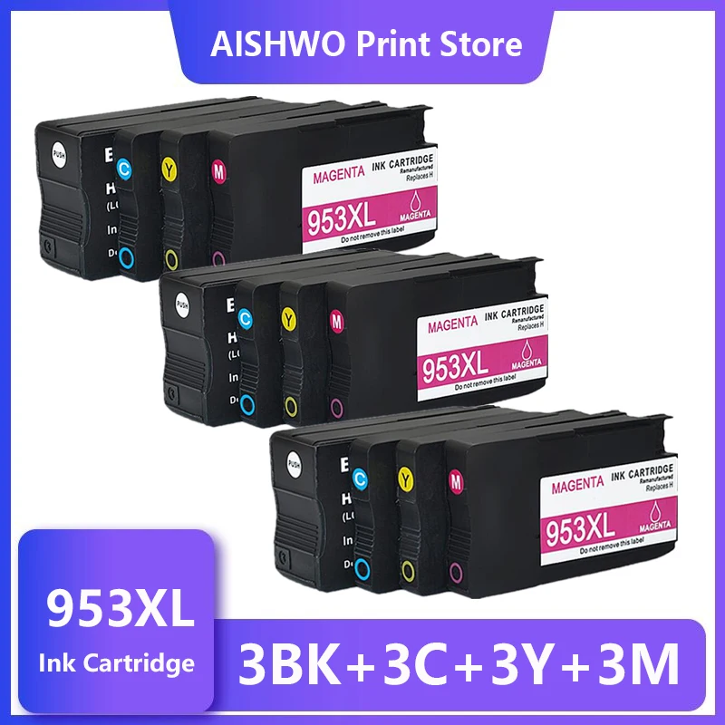 

ASW Compatible Ink Cartridge 953 953XL for HP pro 7740 8210 8218 8710 8715 8718 8719 8720 8725 8728 8730 8740 printer for hp953