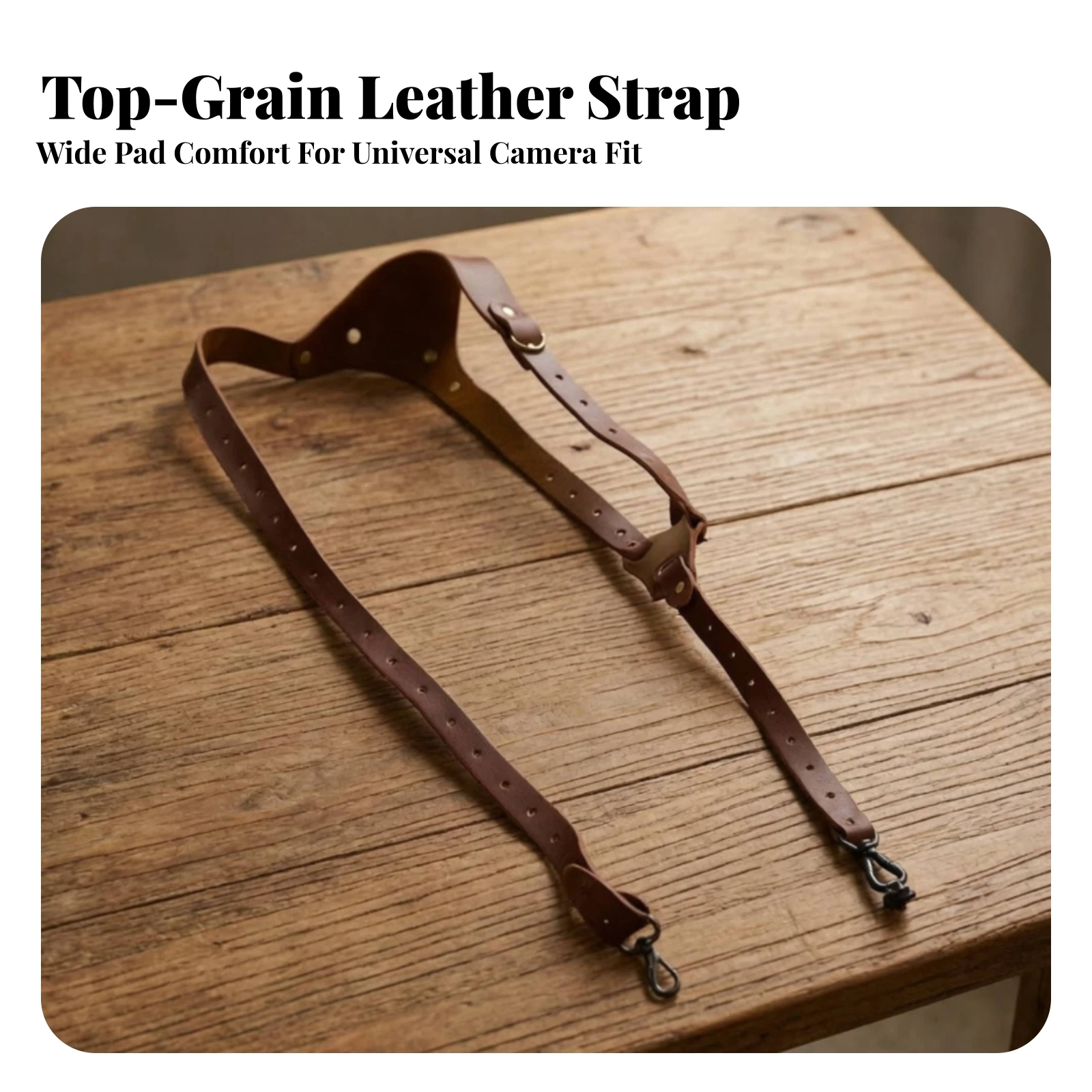 Leather Camera Strap Adjustable Camera Shoulder Strap Long-Lasting Comfortable for Photographers, Outdoor Photography, Travel