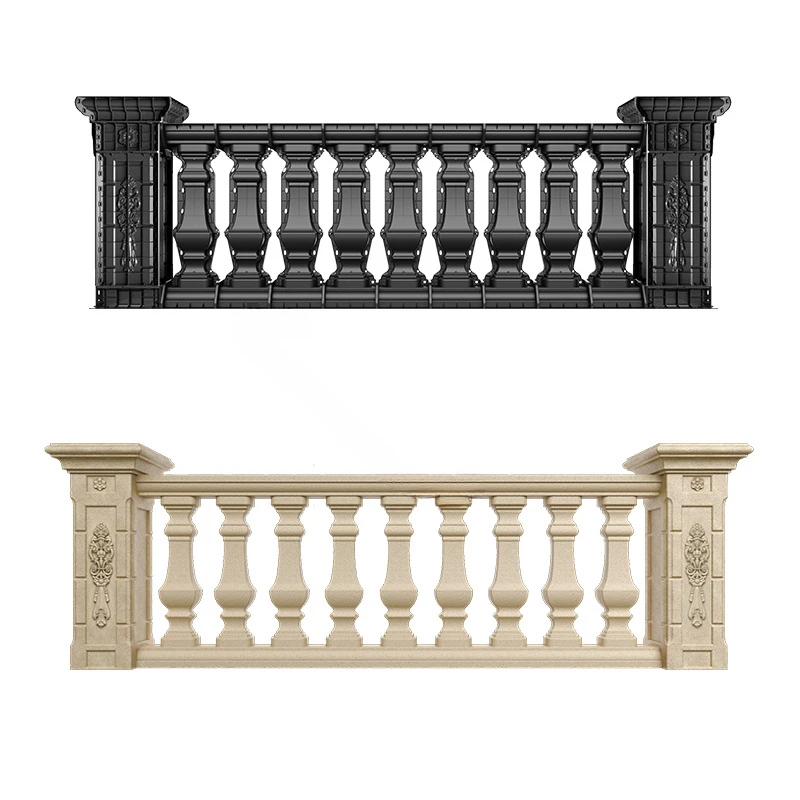 Roman Column Mold Balcony Fence Mold European Building with Exterior Wall Villa Garden Privacy Cement Cast-in-place Mold