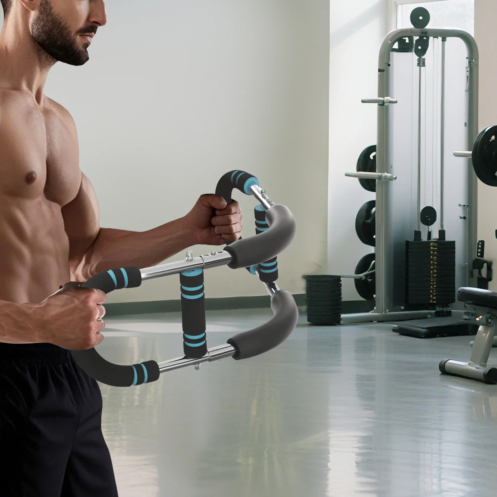 مدرب ذراع تويستر، معدات تمارين الذراع لبناء قوة الجسم العلوي على شكل حرف U للمنزل/المكتب #2