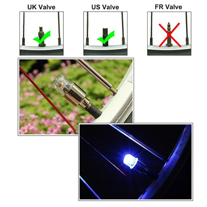 1/4Pcs Car Wheel Lights Cap Auto LED Light Wheel Tire Tyre Air Valve Stem Caps Cover for Car Motorcycle Auto Lights Accessories - view 4