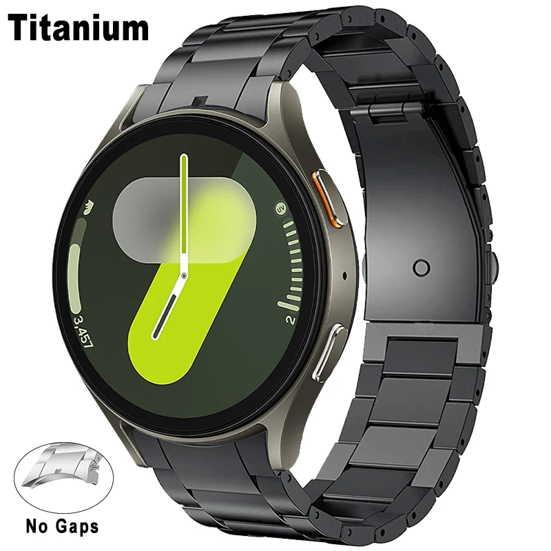 

Титановый ремешок для Samsung Galaxy Watch 7, 6, 5, 4 (40 мм, 44 мм), 6 Classic (43 мм, 47 мм), без зазоров, металлический браслет для 4 Classic, 5 Pro (45 мм)