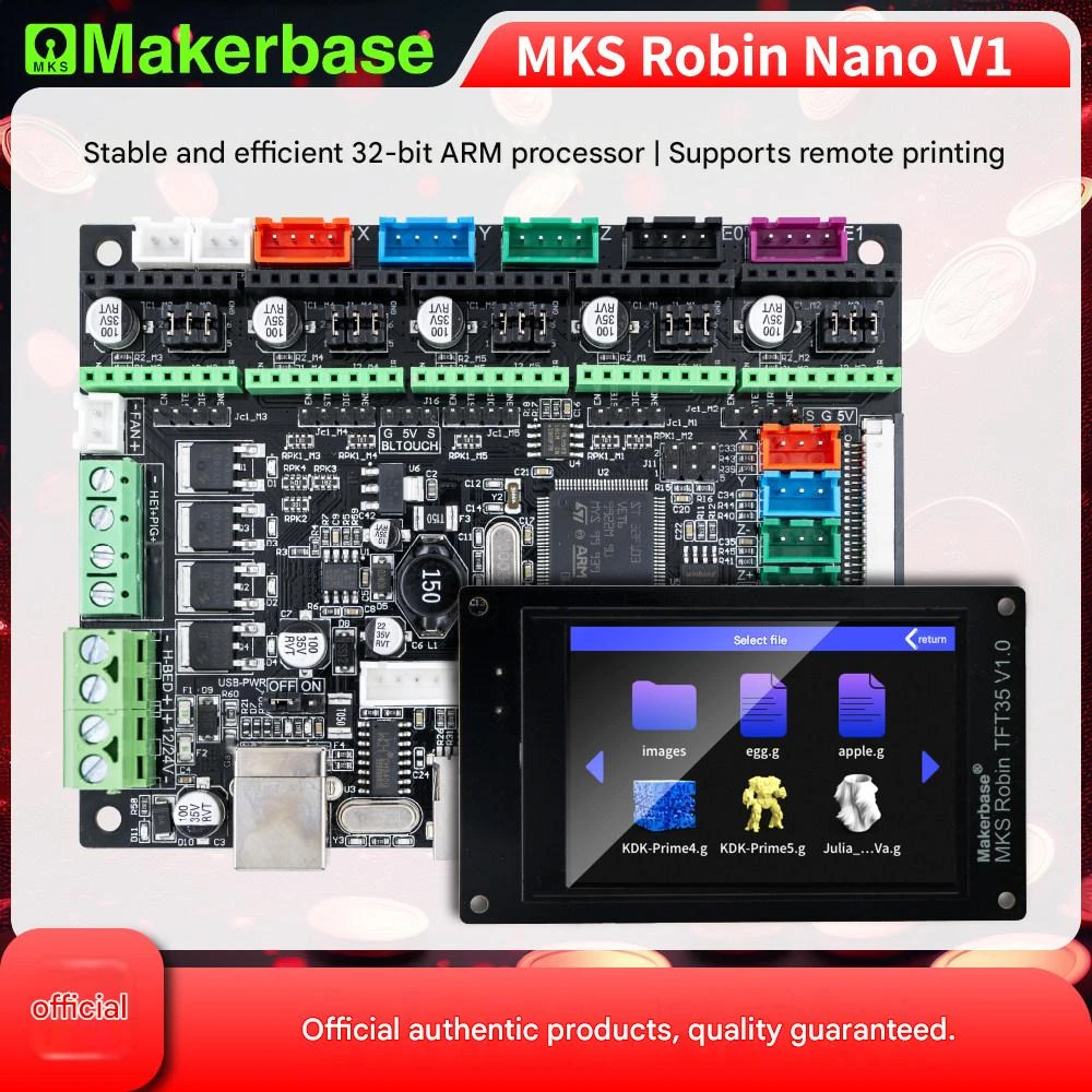 Makerbase MKS Robin Nano V1.2 3D Printer Mainboard Control Board with Screen for Parameter Adjustment
