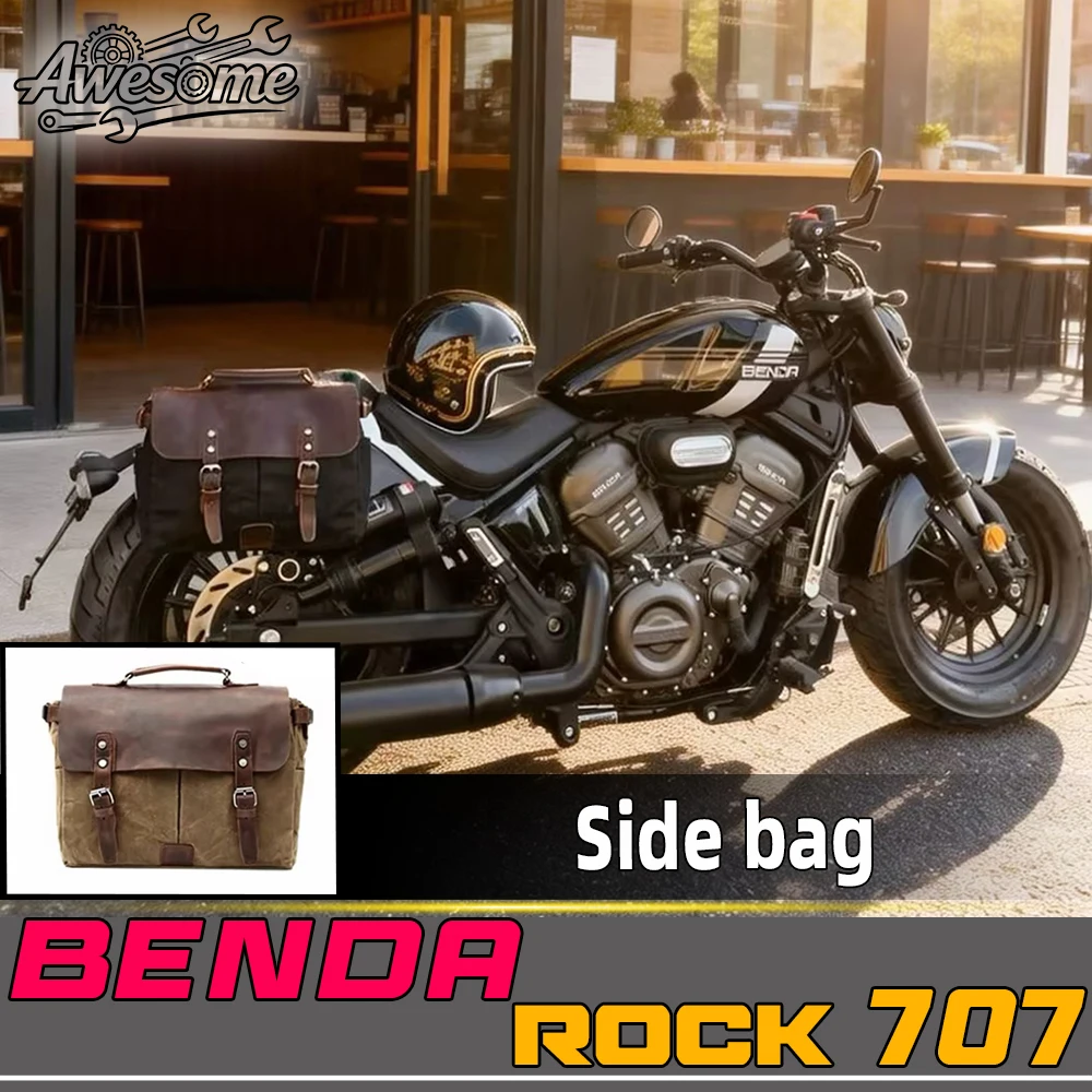 Retro Saddlebag Tail Bag Fit BENDA ROCK 707, Wear-resistant  Side Luggage Storage Bag, Large Capacity Waterproof Side Pack