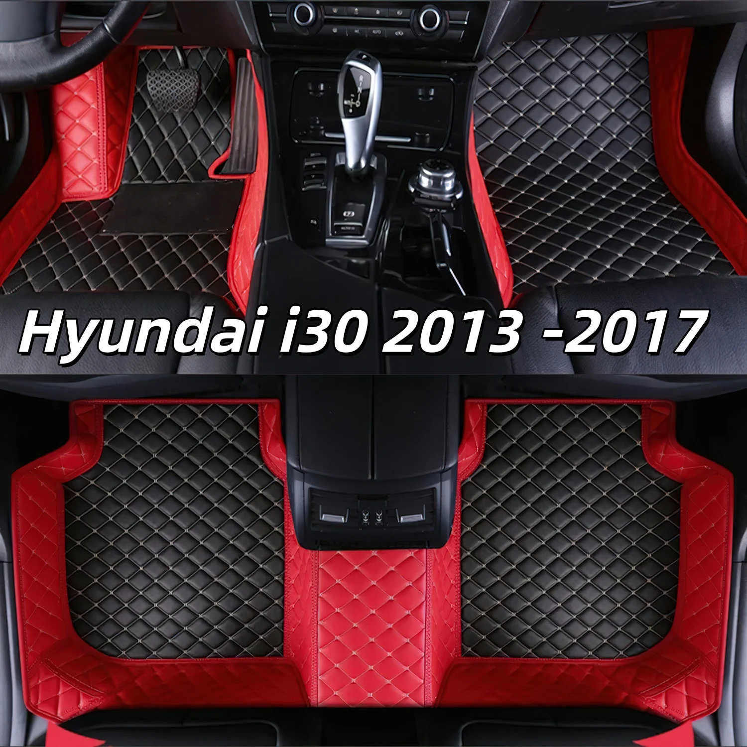 

Accessories car floor leather mats fits for Hyundai i30 2013 2014 2015 2016 2017 vehicle full set carpet pads