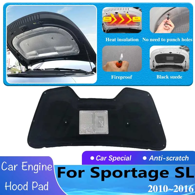 

Car Front Hood Engine Sound Heat Pad For Kia Sportage SL 2010~2016 Firewall Soundproof Insulation Cotton Cover Auto Accessories