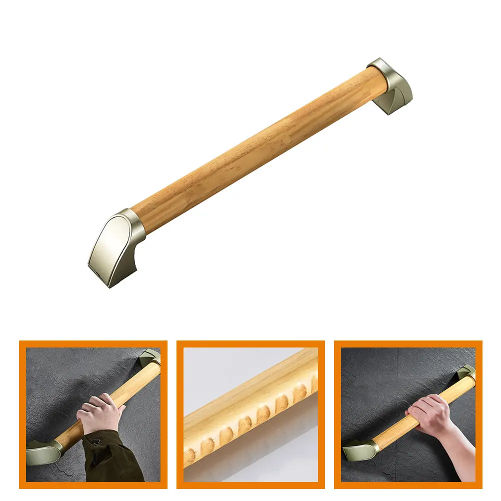 

Wooden Bathroom Grab Bar 34cm Non slip H H Elderly Support Bathroom Supply Shower Toilet Disability Aid