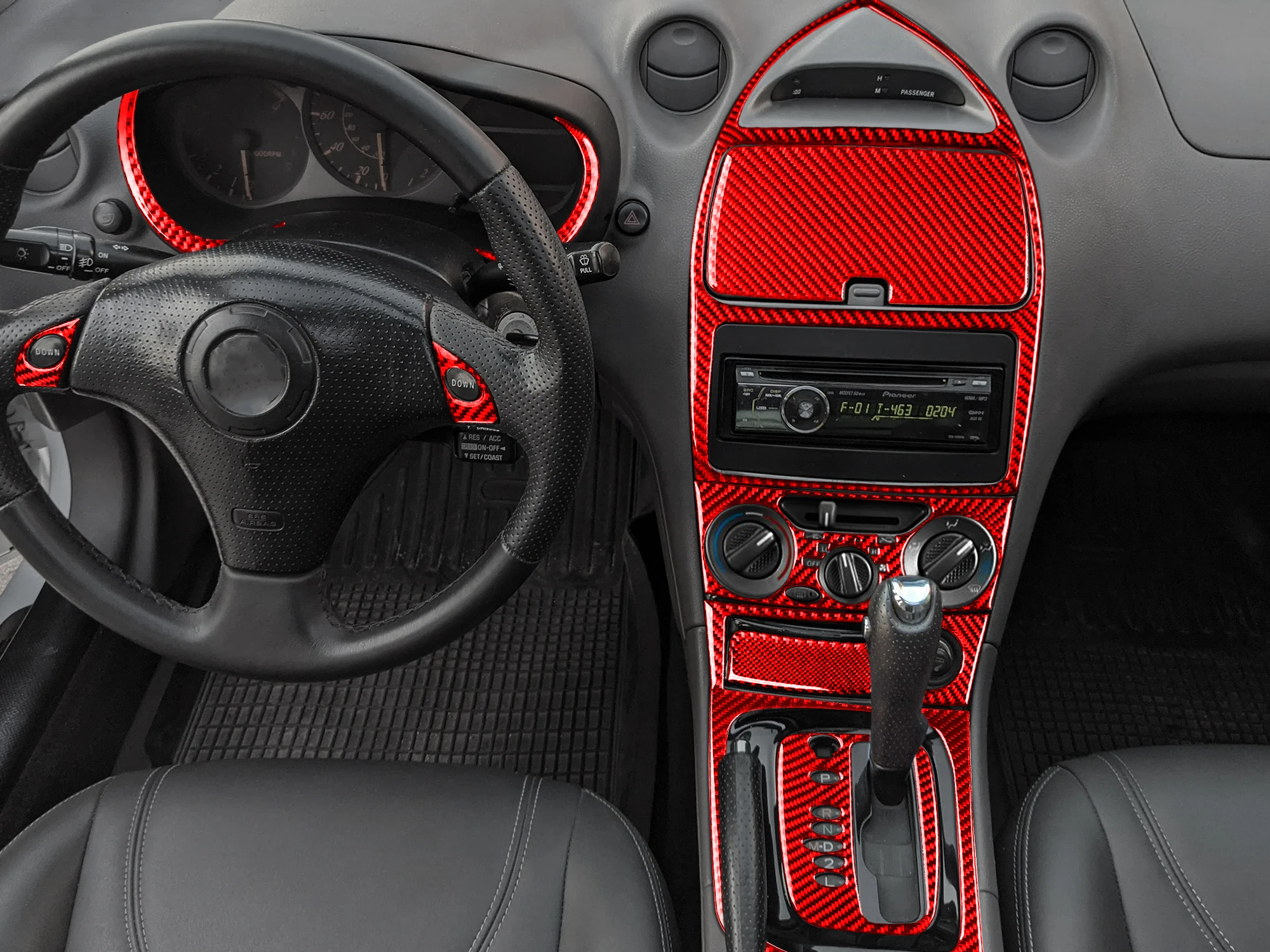 For Toyota Celica 2000-2005 Center Speedometer Gear Shift Full Set Cover Real Carbon Fiber Stickers Car Interior Accessories