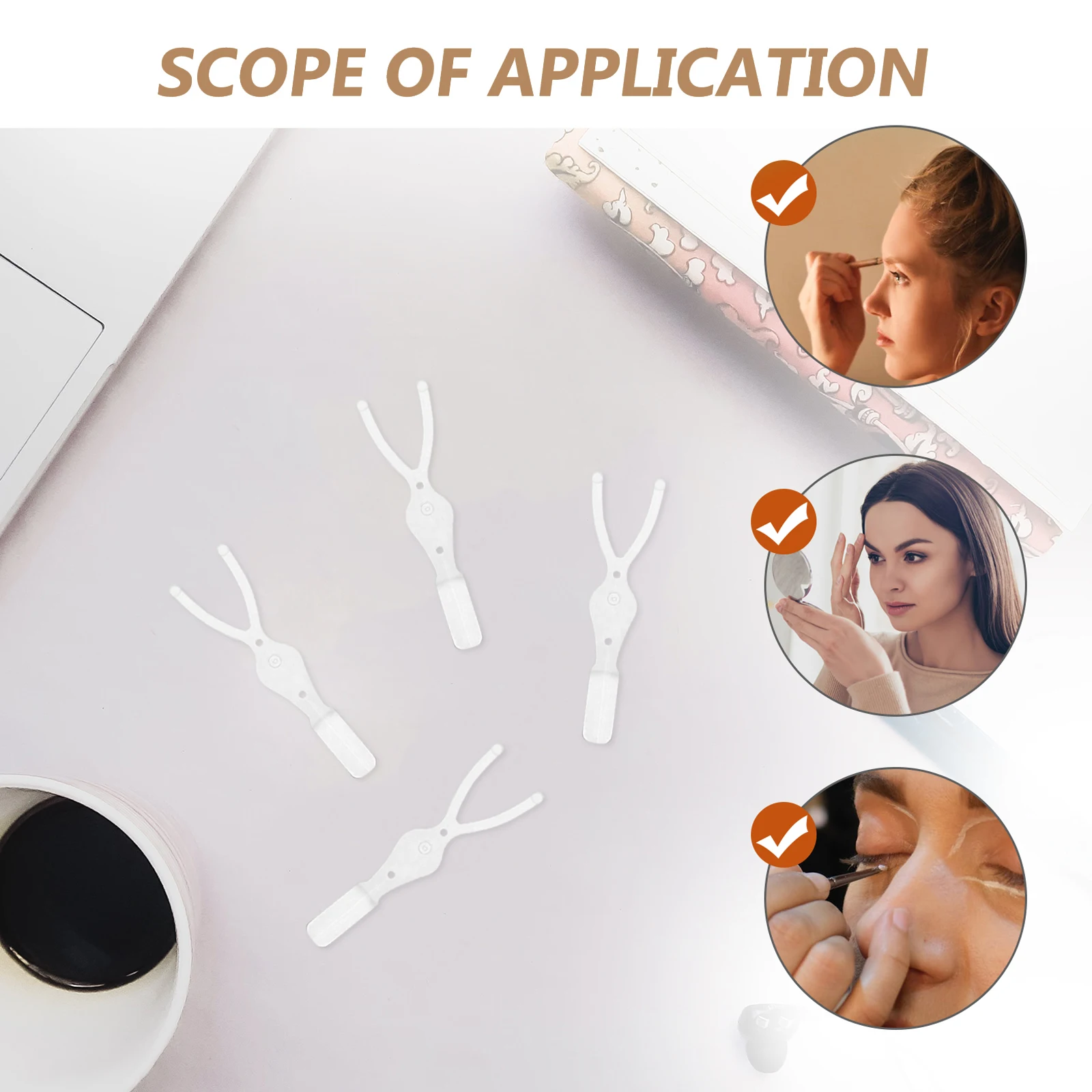 50Pcs Double Eyelid Tape Y Stick Applicator Tool Set Precise Positioning Adjustable Fork Eyelid Lift Natural Look Nonstick