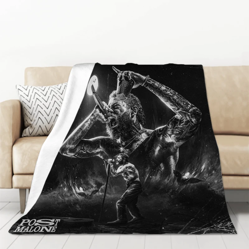 Post Malone Poster Pop Rock Hip Hop Rap Throw Knee Blanket Fluffy Summer Blankets & Throws Sofa Quilt King Lid Custom Cobija