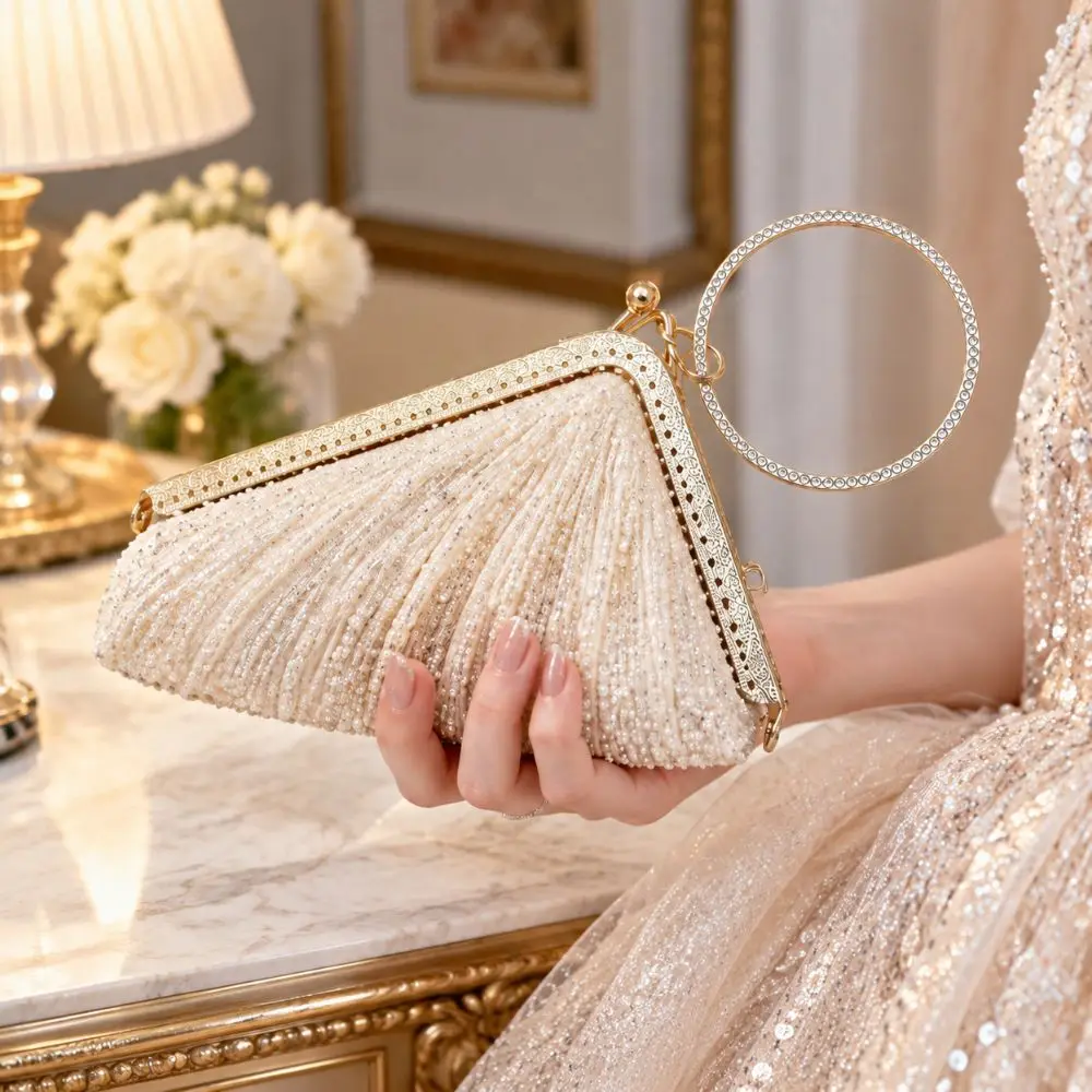 Durable Gold Frame Clasp Embossed Pattern Sew Holes Purse Frame Handbag Frame Handmade Bag