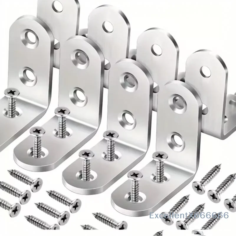 L Shaped Corner Braces 90 Degree Right Angle Brackets 50Pcs with Screws for Wooden Desk Chair Furniture Repair Home DIY