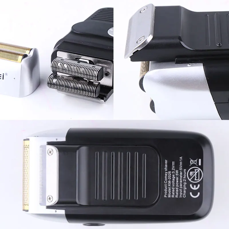 مجموعة شفرات قطع بديلة احترافية مناسبة لماكينة الحلاقة الكهربائية Kemei 2026 (الذهبية أو الفضية)