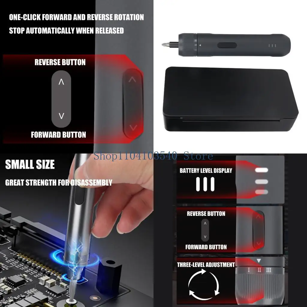 02DC Electric Screwdriver Cordless Drill Rechargeable Power Tool Automatic Manual Drill Bit Home Improvement