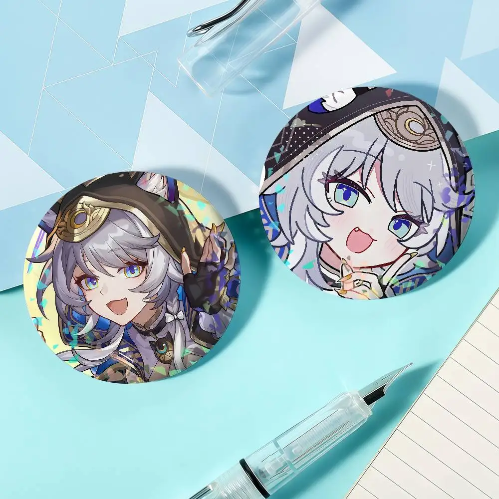 Game Honkai Star Rail Cipher Laser Badge Ensemble Lapel Pins for Backpacks Briefcase Brooch Clothes Gifts
