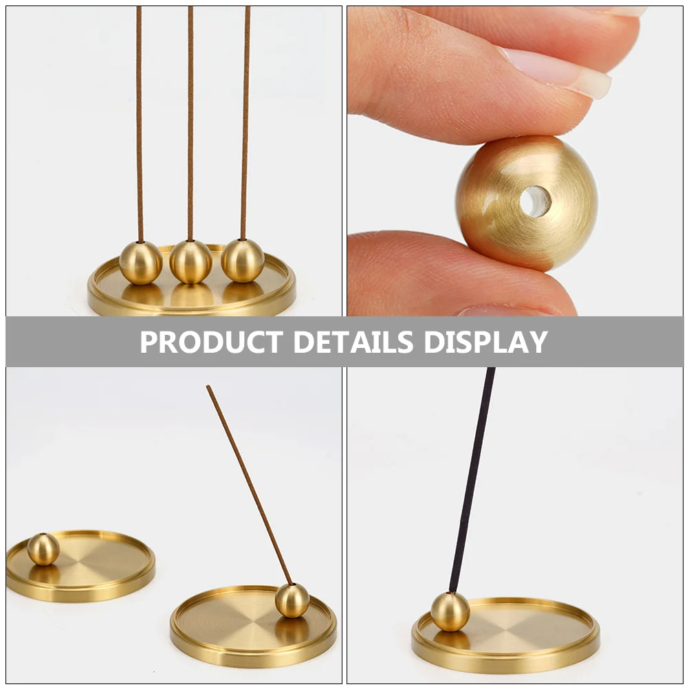 

Copper Ball Incense Stick Holder Set Brass Mini Incense Burner For Home Temple Desktop Decoration Vintage Censer