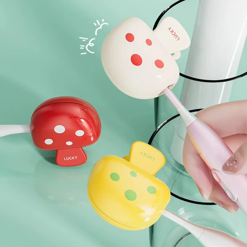 

Cartoon Mushroom Toothbrush Head Cover Toothbrush Protector Cap Brush Protective Case Portable Plastic Clip for Home Travel Use