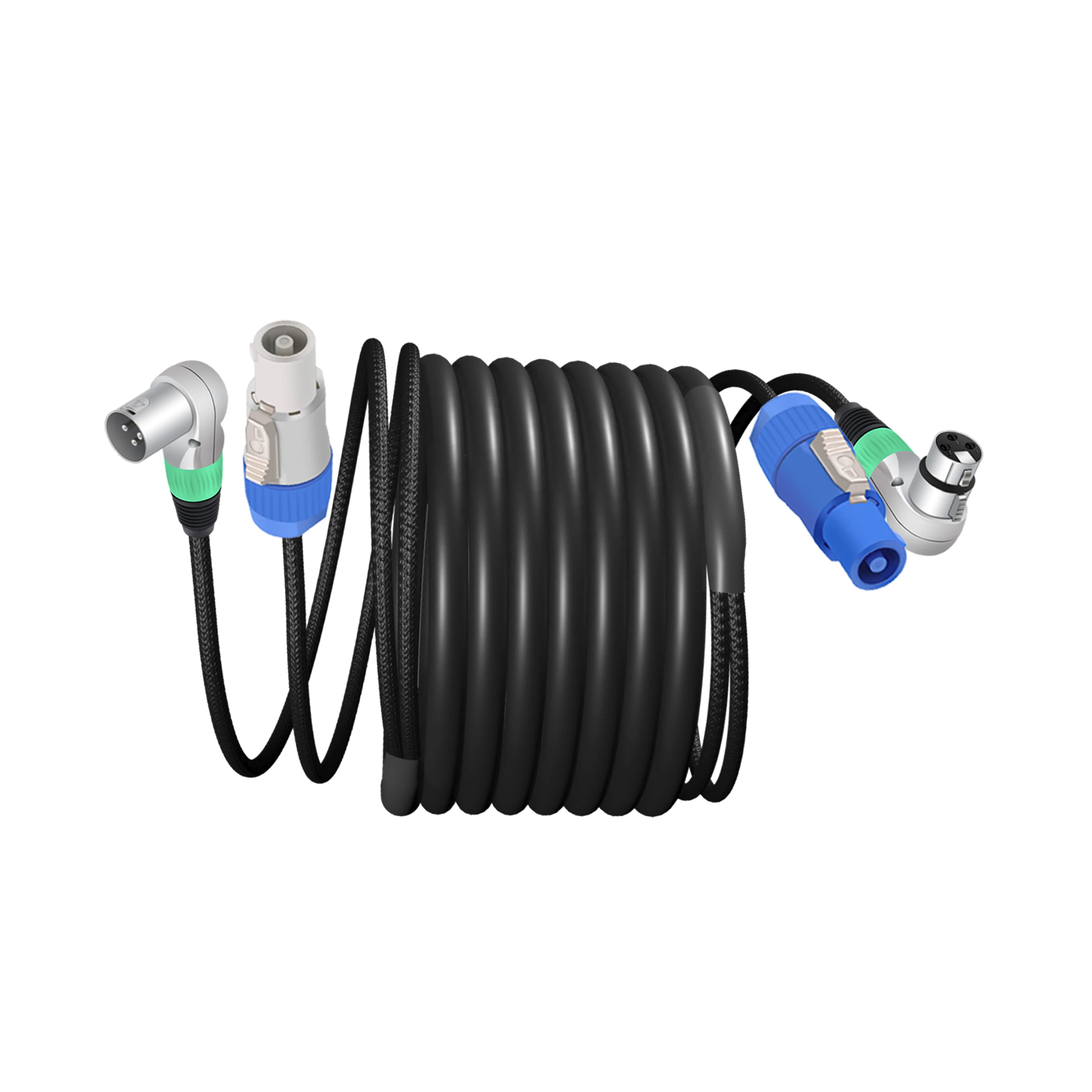 PowerCon/XLR Power Audio Combo Link Cable,3P PowerCon AC Input to Output,XLR M/F Audio Combination Cable,Stage Light Power,Audio