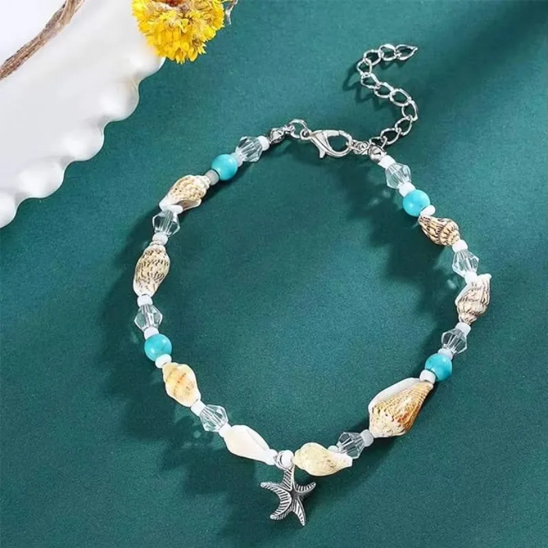 New Shell Beads Starfish Anklets for Women Beach Anklet Leg Bracelet Handmade Bohemian Foot Chain Boho Jewelry Sandals Gift