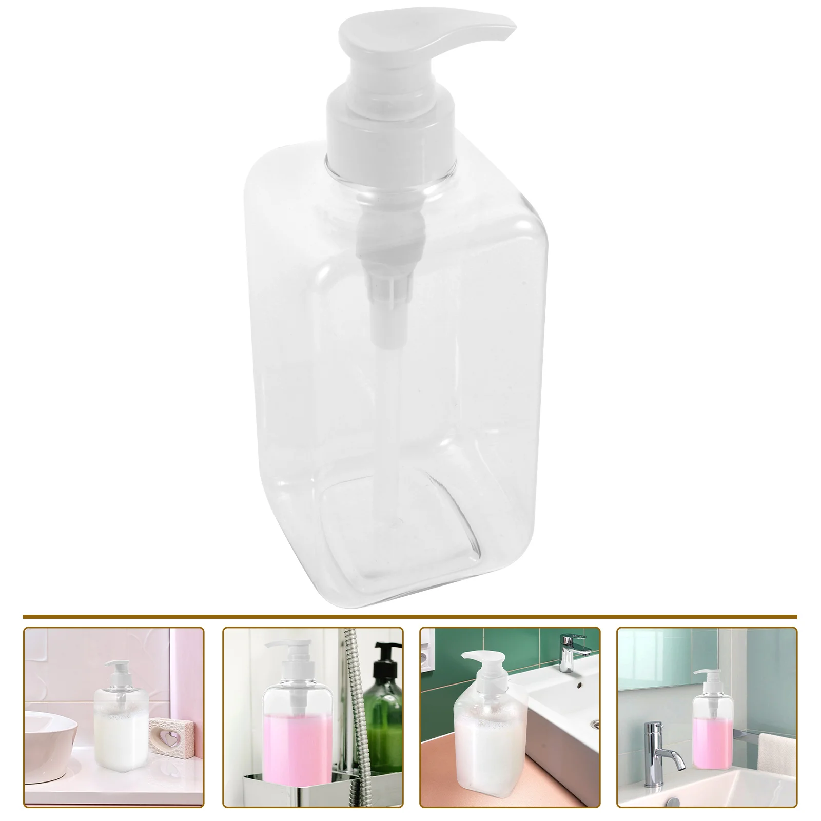 450 Ml Lotion Bottle for Bathroom Shampoo and Conditioner Containers Dispenser Refillable Pump Shower Dispensers Travel