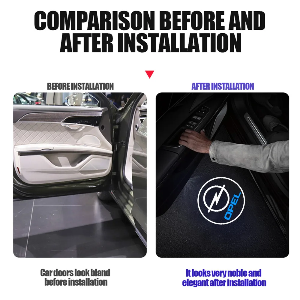 For Opel Opc Astra K Vivaro Corsa Zafira Insignia Mokka Car LED Door Welcome Light Laser Projector Lamp Decor Auto Accessories view 6