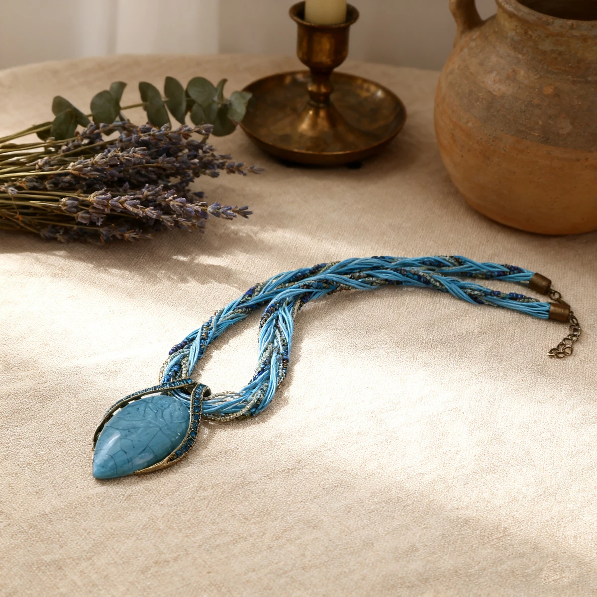 العرقية البوهيمي قلادة خمر النمط الوطني الرجعية التجارة الخارجية بيان مجوهرات أنيقة هدية فريدة للنساء #3