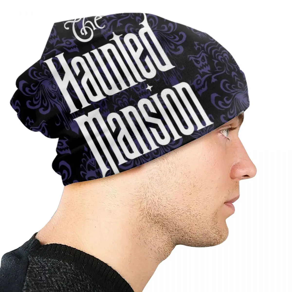 Haunted Mansion Skullies Beanies Caps Unisex Streetwear Winter Warm Knitted Hat Retro Vintage The Halloween Ghost Bonnet Hats