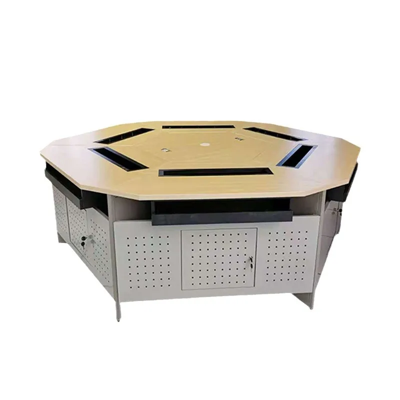 LMM multifunctional lifting hexagonal table hexagonal computer folding training table