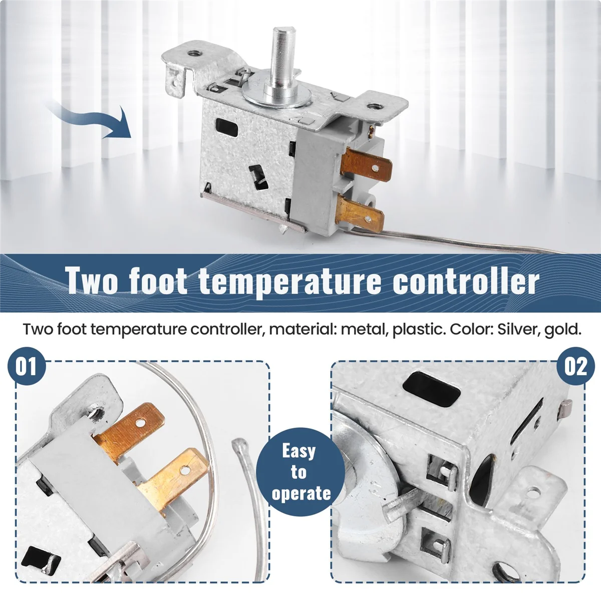 

A06K WPF22A 2-контактный холодильный термостат с металлическим шнуром 30 см