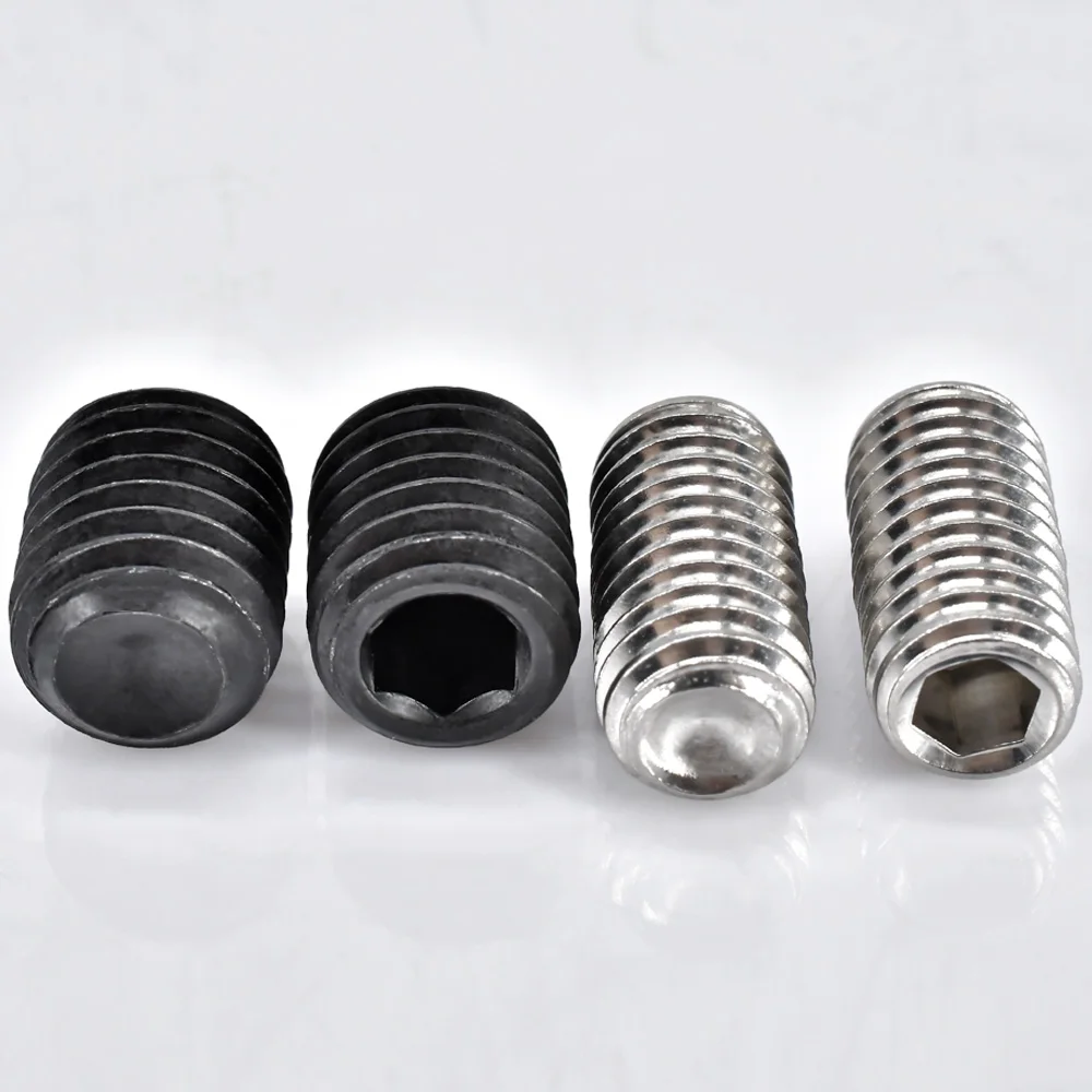 3-200Pcs 304 Stainless / Carbon Steel Hex Hexagon Socket Allen Cup Point Grub Bolt Set Screw DIN916 M2 M3 M4 M5 M6 M8 M10 M12