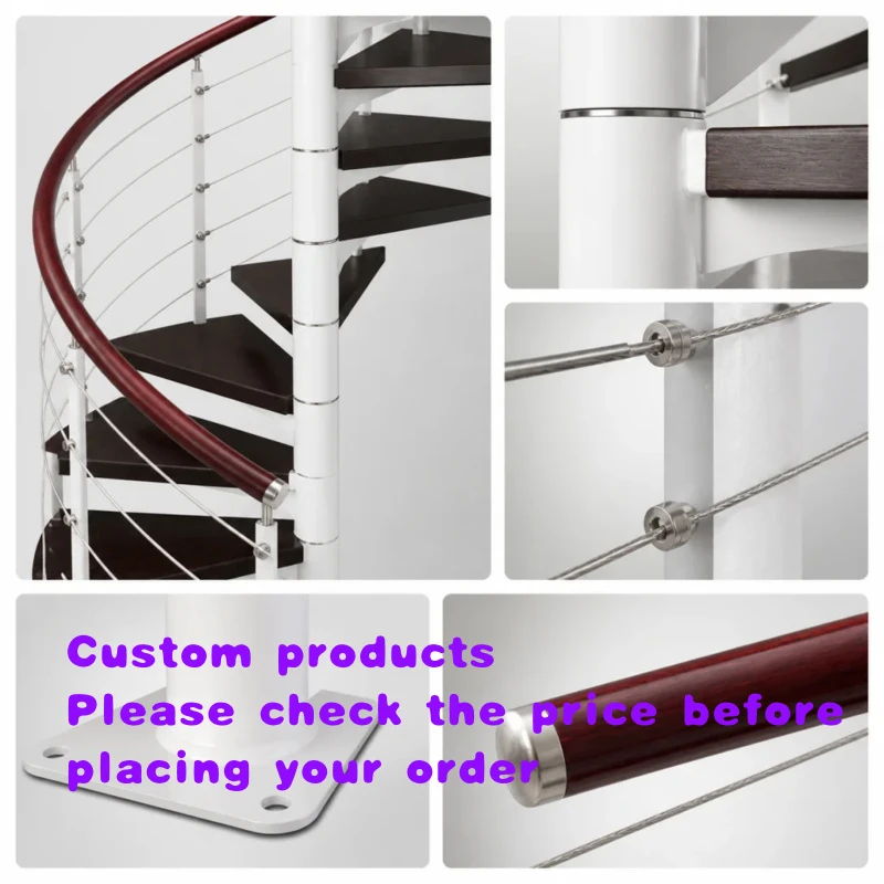 custom.Easy Installation Outdoor Powder Coated Black Deck Staircase Round Stairs Railing