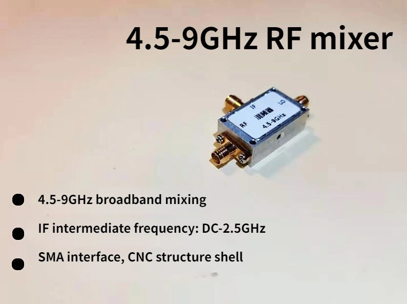 

RF Mixer Double Balance C-band Mixing 4.5-9G Wideband Mixing Up and Down Conversion Microwave Mixing