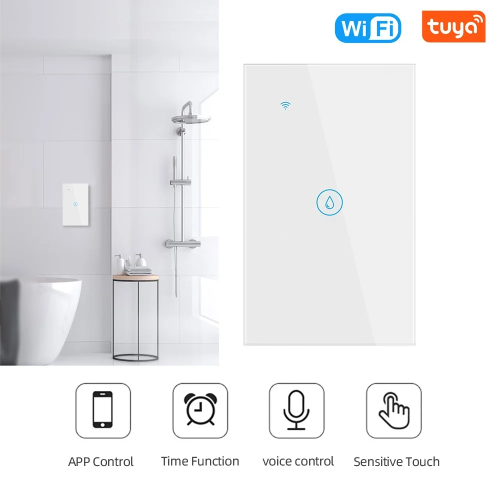 Tuya Smart Wifi Water Heater Boiler Switch Air Conditioner Light Timing Us Brazil for Alexa Google Home 20A/40A Touch Switches