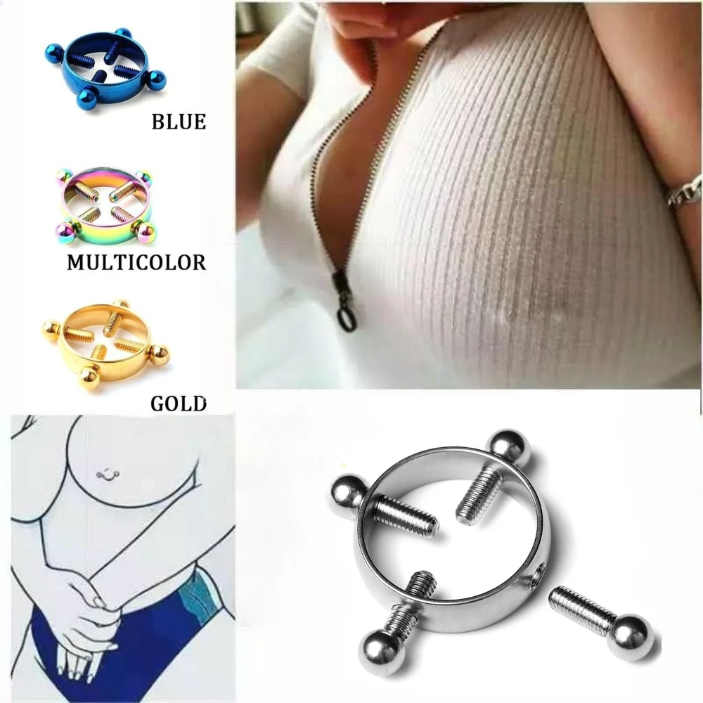 6 Colors Nipple Clamps Stainless Steel Breast Clip Adjustable Nipple Clamp Bondage Adults Sex Toys for Couples Women Harness