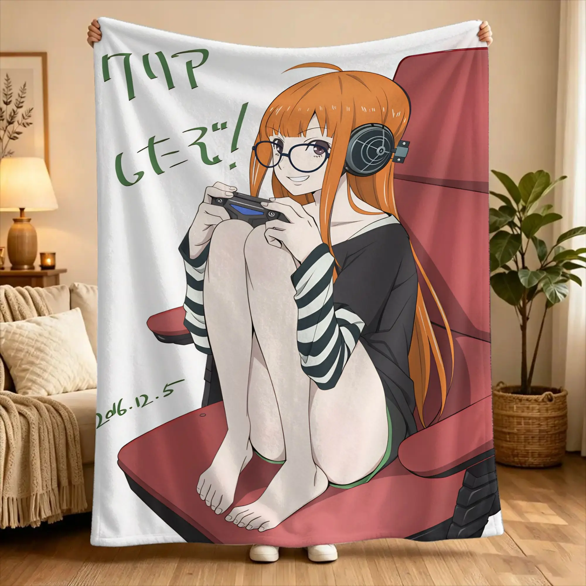 P5 Futaba Sakura Joker Plush Blanket Kids  Flannel Throw Blanket For Outdoor Soft Warm Design Quality Bedspread Gift Idea