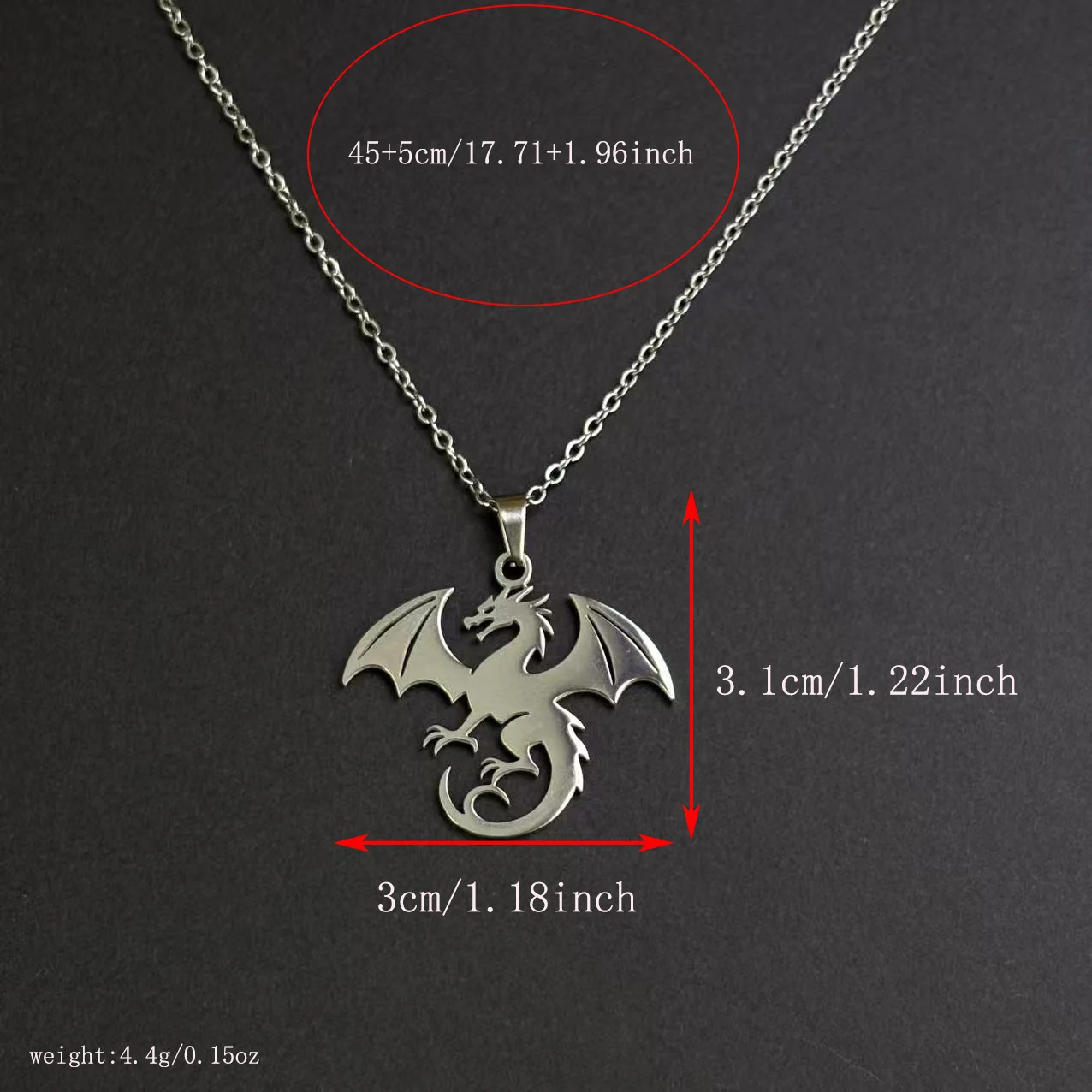 New product - non-fading stainless steel dragon pendant, titanium steel necklace, accessory for men