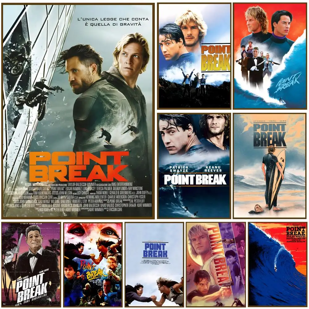 Point Break Movie Vintage Surf Action Poster Self-adhesive Advanced Aesthetic Printing Paper Wall Art for Living Room Home Decor