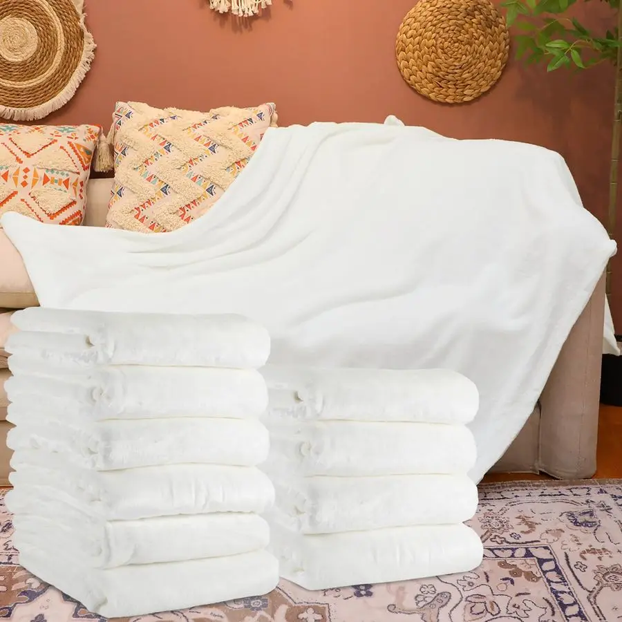 

10 шт. сублимационное одеяло, толстые плюшевые одеяла, мягкое нечеткае одеяло, белое пустое одеяло для DIY, индивидуальное Sublima